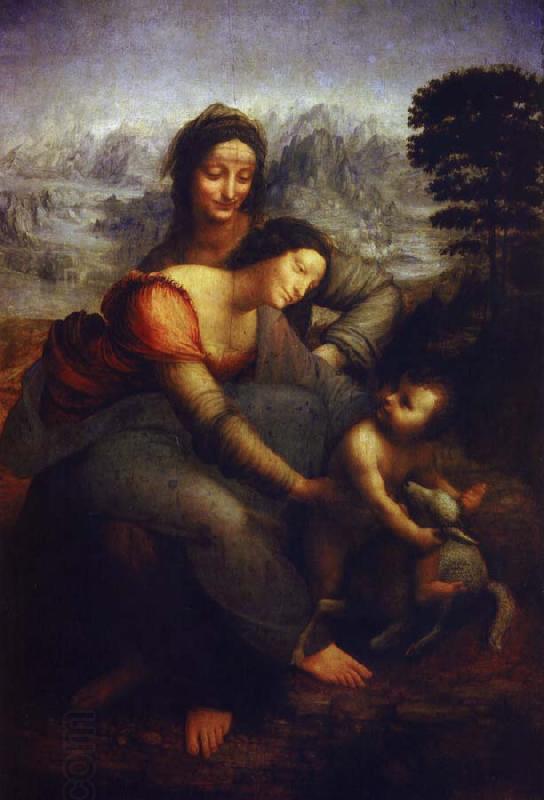 LEONARDO da Vinci anna sjalv tredje oil painting picture